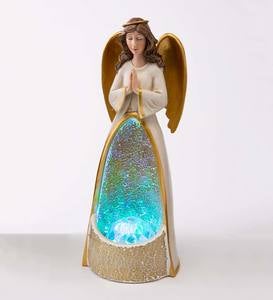 Lighted Color-Changing Glass Mosaic Holiday Statue