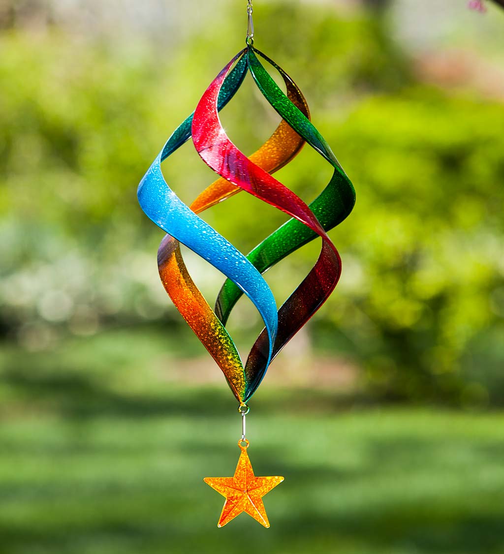 Hanging Rainbow Metal Swirl Spinner