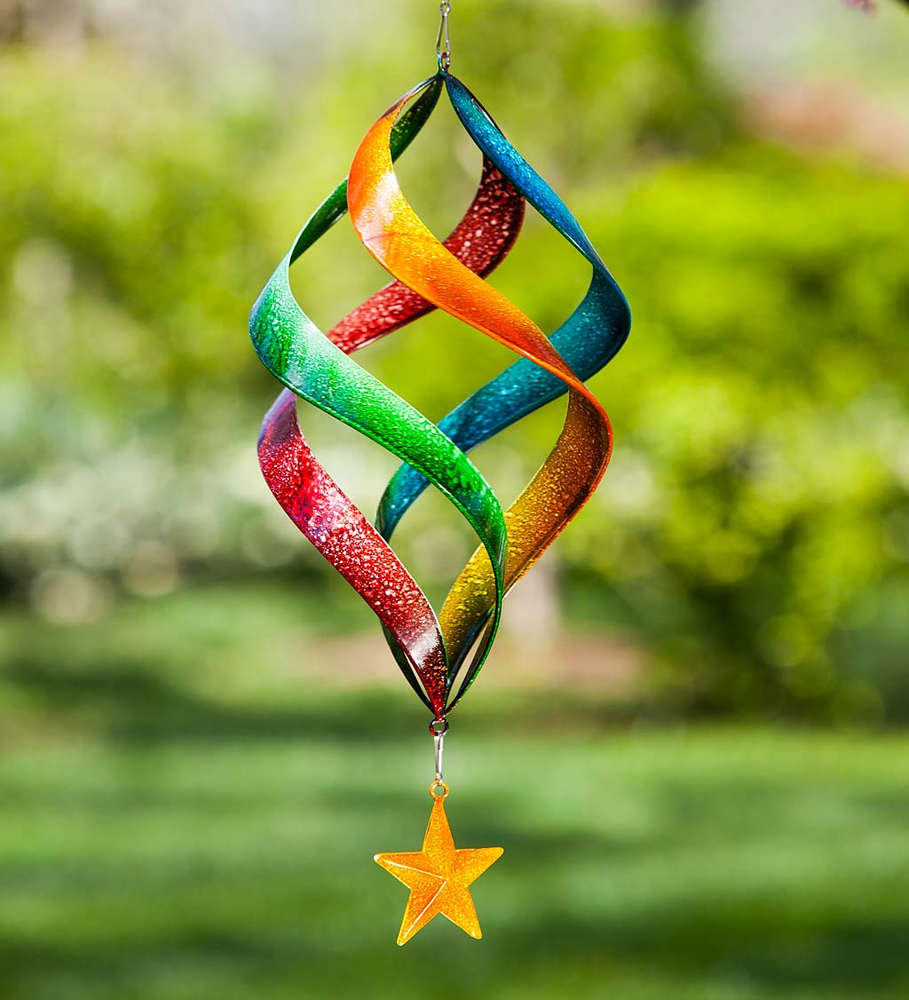 Hanging Rainbow Metal Swirl Spinner