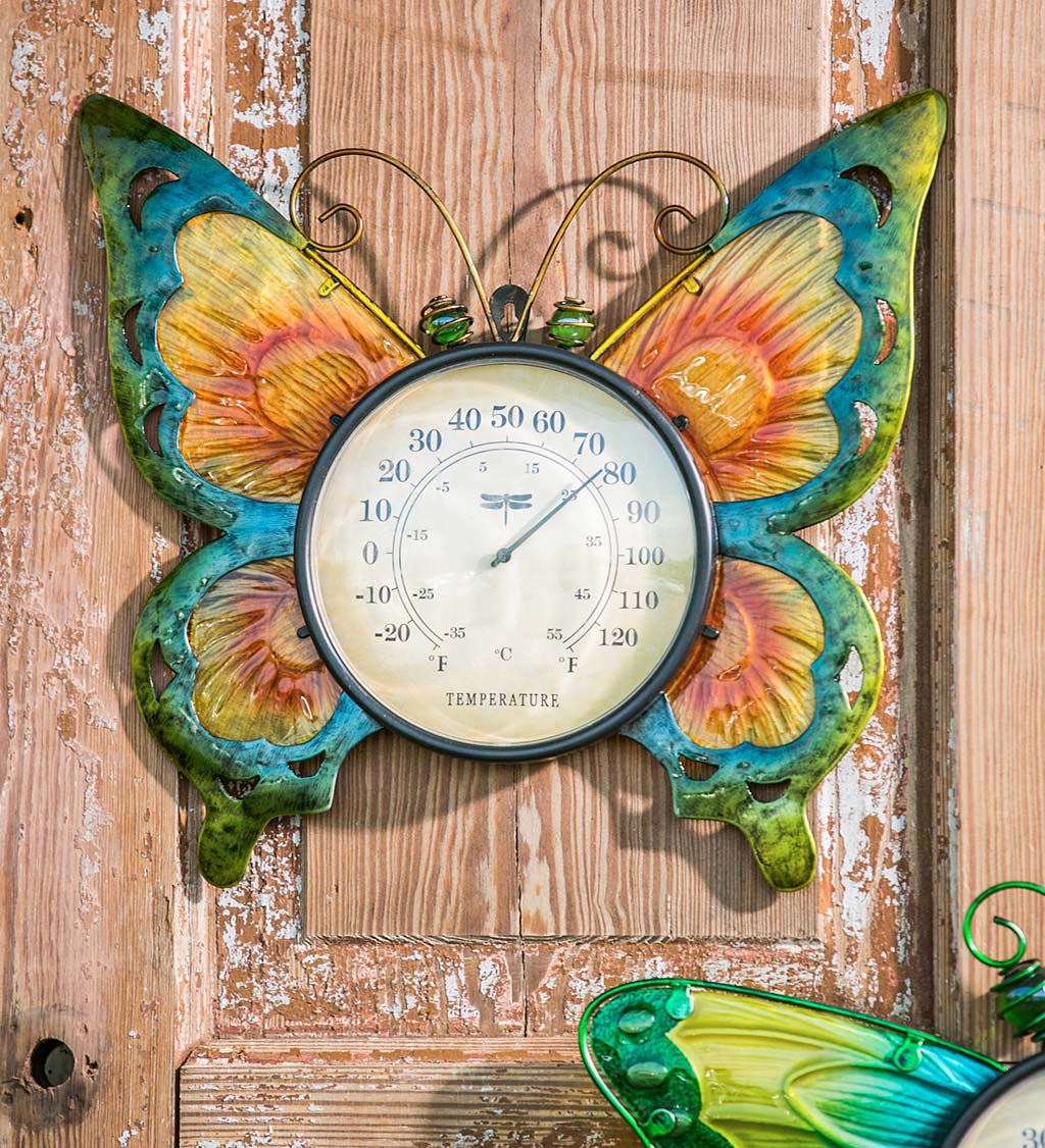 Butterfly Outdoor Wall Thermometer