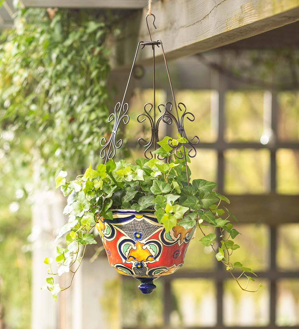 Authentic Mexican Talavera Hanging Planter