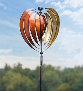 Oversized Heart Ribbon Metal Wind Spinner