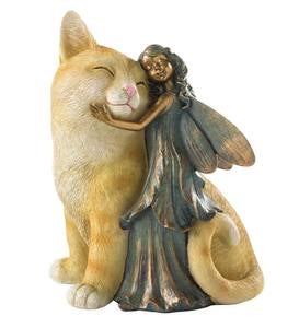 Fairy and Cat Garden Statue