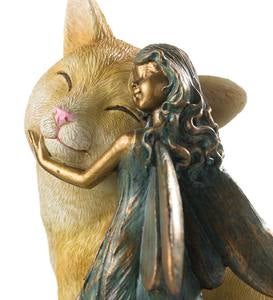 Fairy and Cat Garden Statue