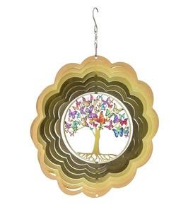 Hanging Butterfly Tree of Life Metal Optical Illusion Spinner