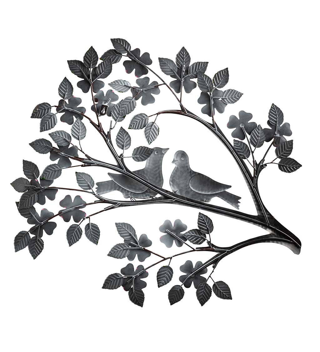 Metal Doves and Dogwood Branches Indoor/Outdoor Wall Art