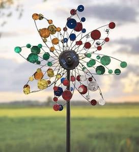 Solar Confetti Wind Spinner with LED Lights