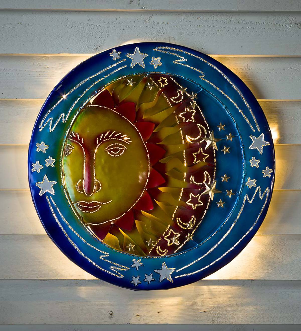 3D Lighted Celestial Recycled Oil Drum Lid Wall Art