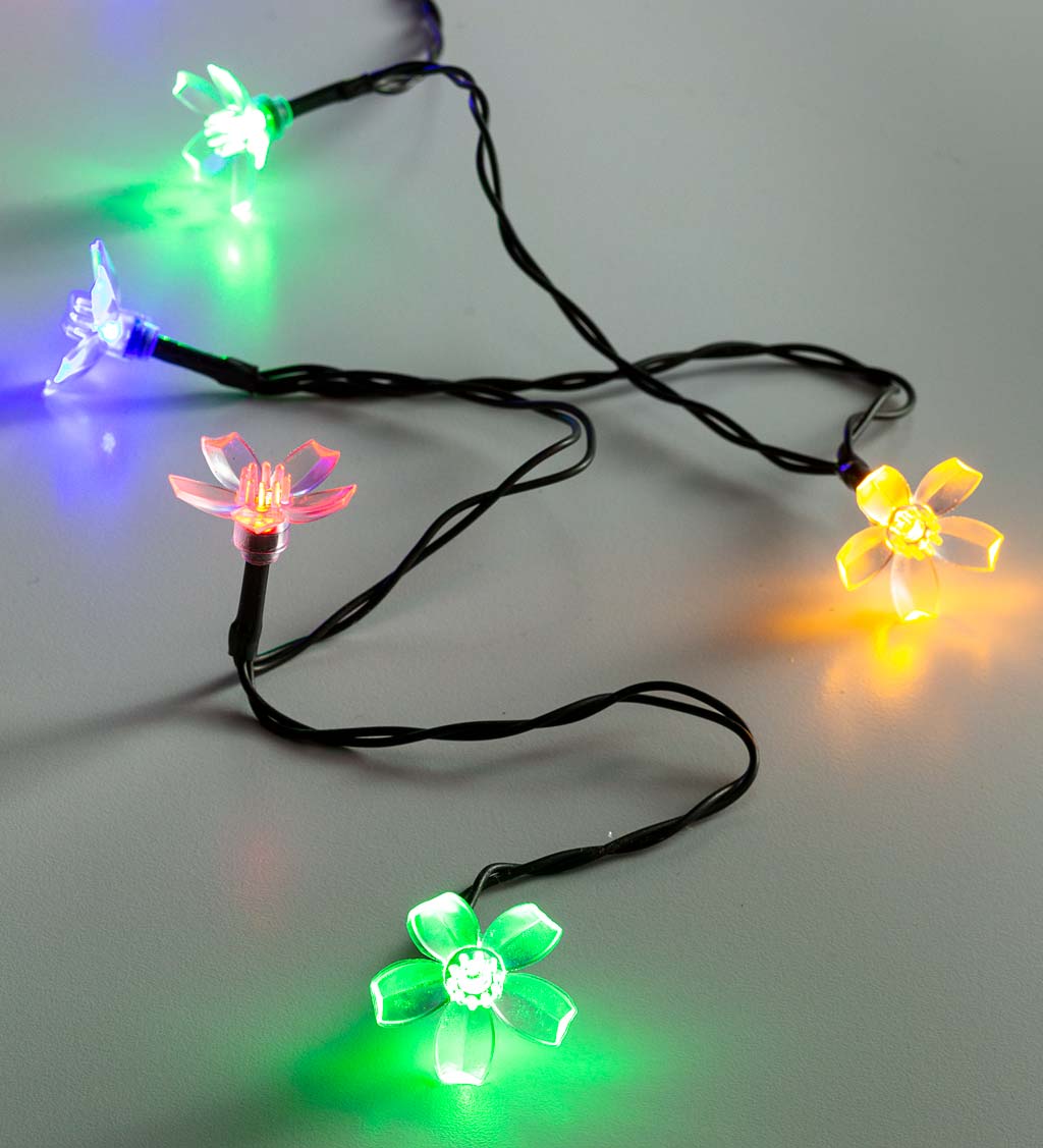 Multi-Function, Color-Changing Solar Flower String Lights