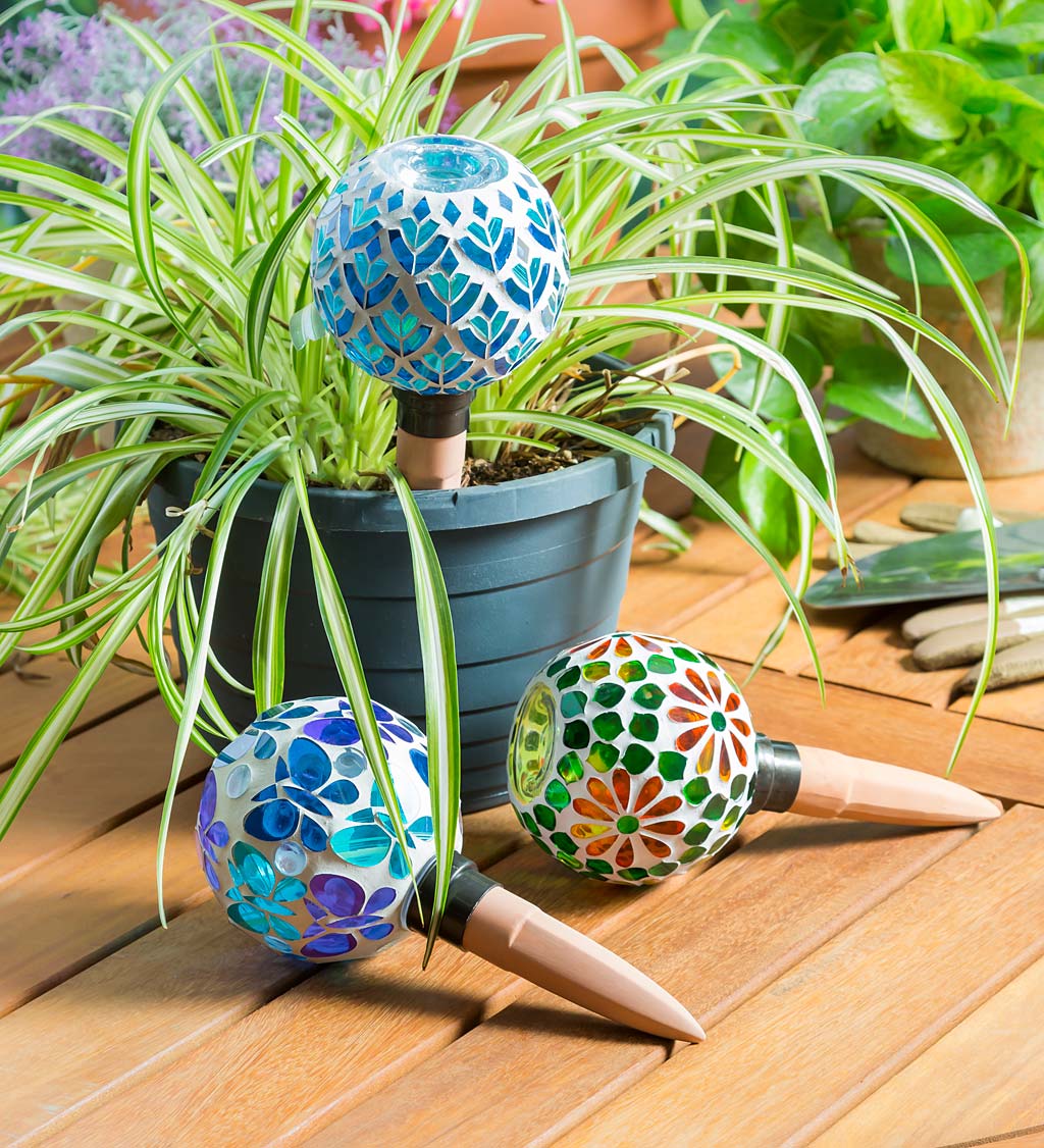 Mosaic Glass and Ceramic Plant Watering Stake