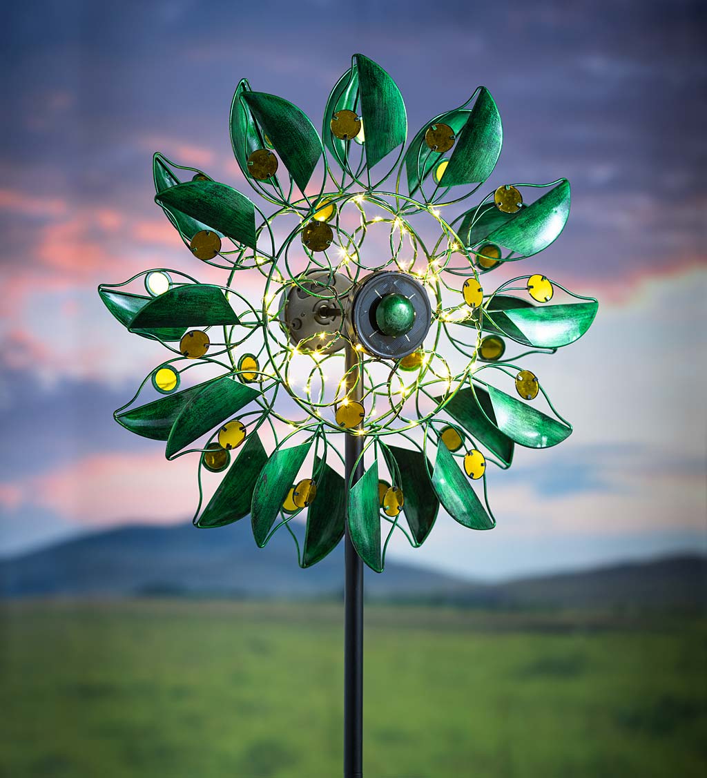 Solar Green Leaf And Jewels Spinner