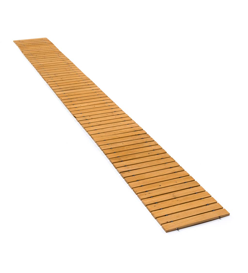 12' Natural Portable Roll-Out Straight Hardwood Pathway