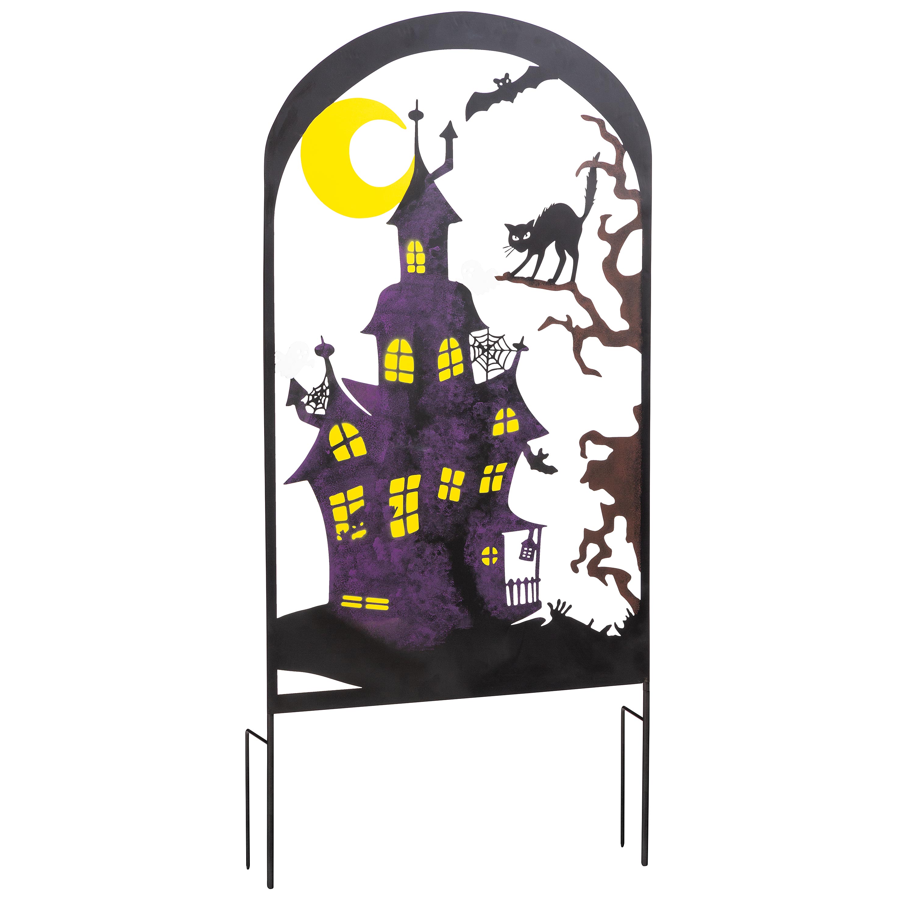 Metal Halloween Trellises In Witch And Haunted House Designs