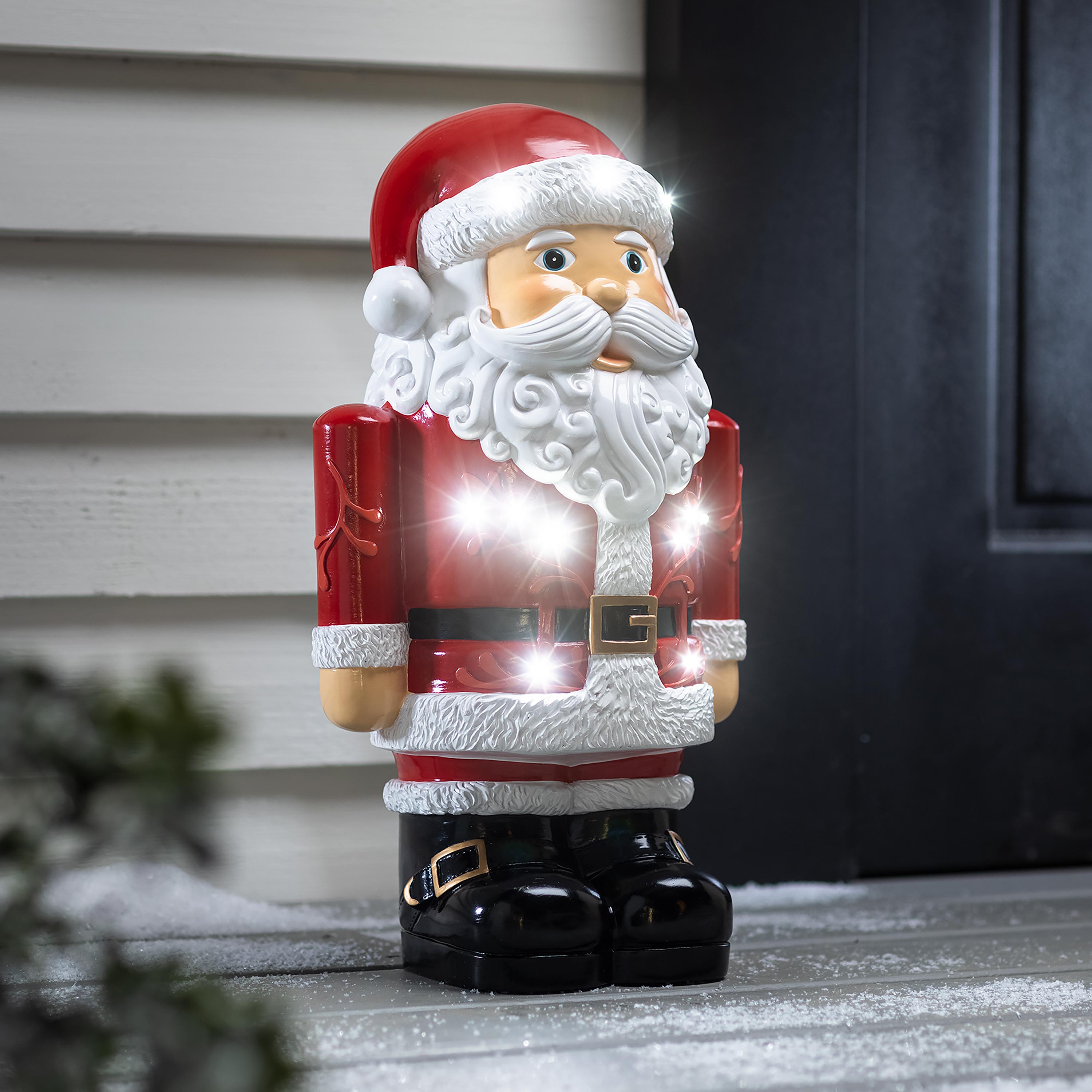 Indoor/Outdoor Lighted Santa Claus Shorty Statue