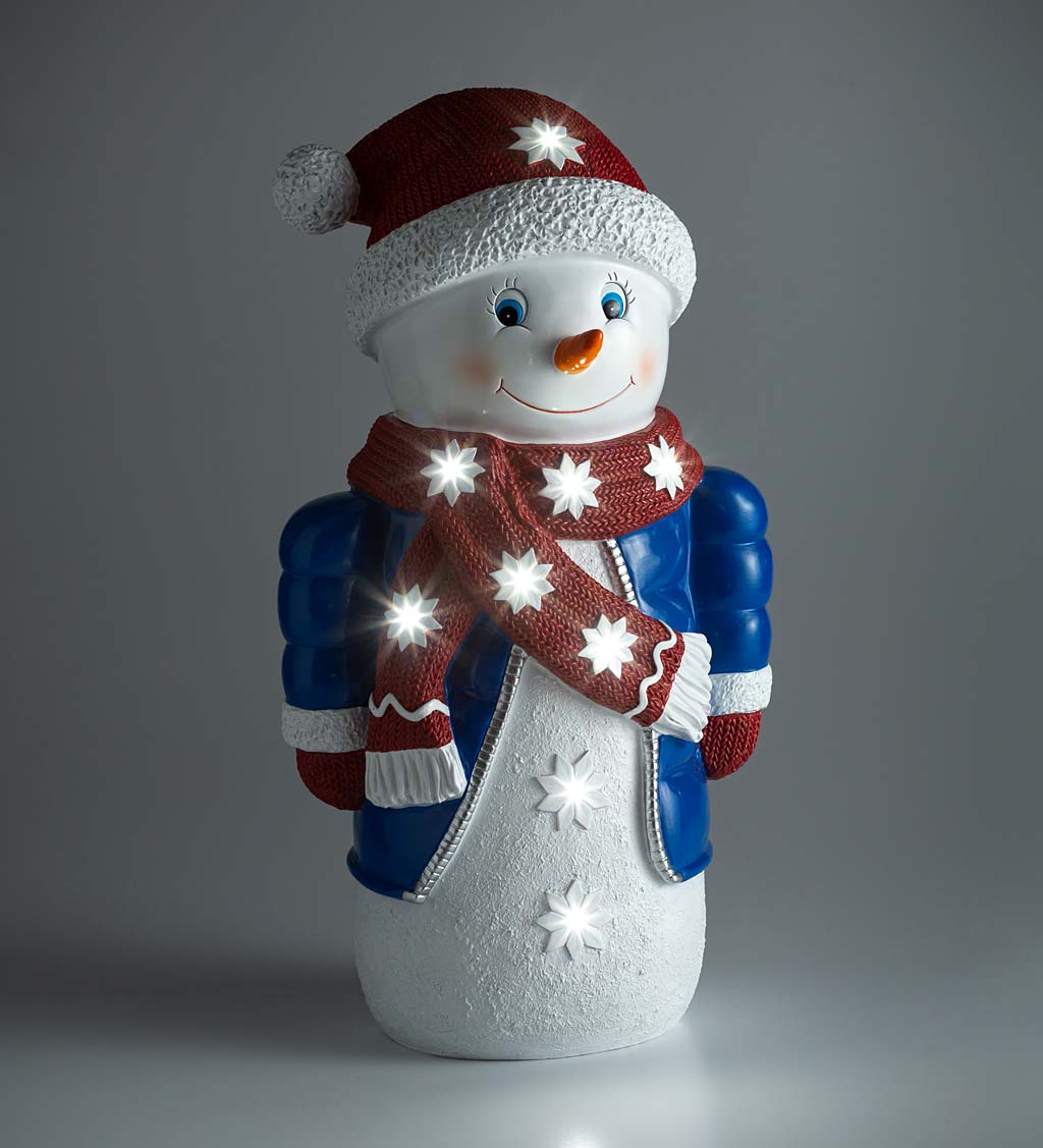 Indoor/Outdoor Lighted Snowman Shorty Statue