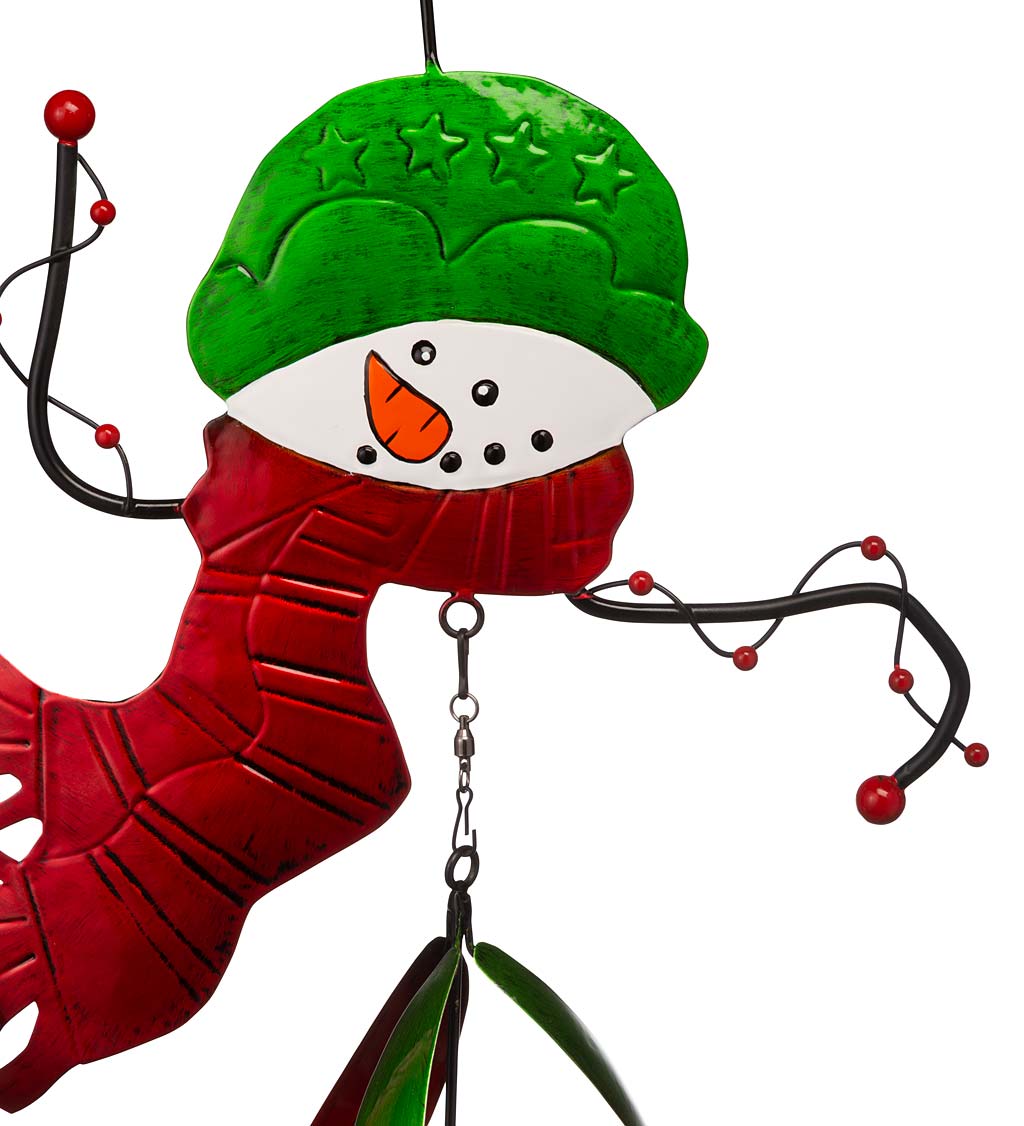 Holiday Snowman Twirler With Green Hat