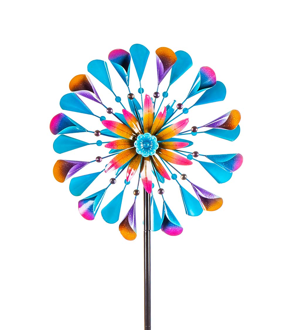 Colorful Calla Lily Metal Wind Spinner - Multi