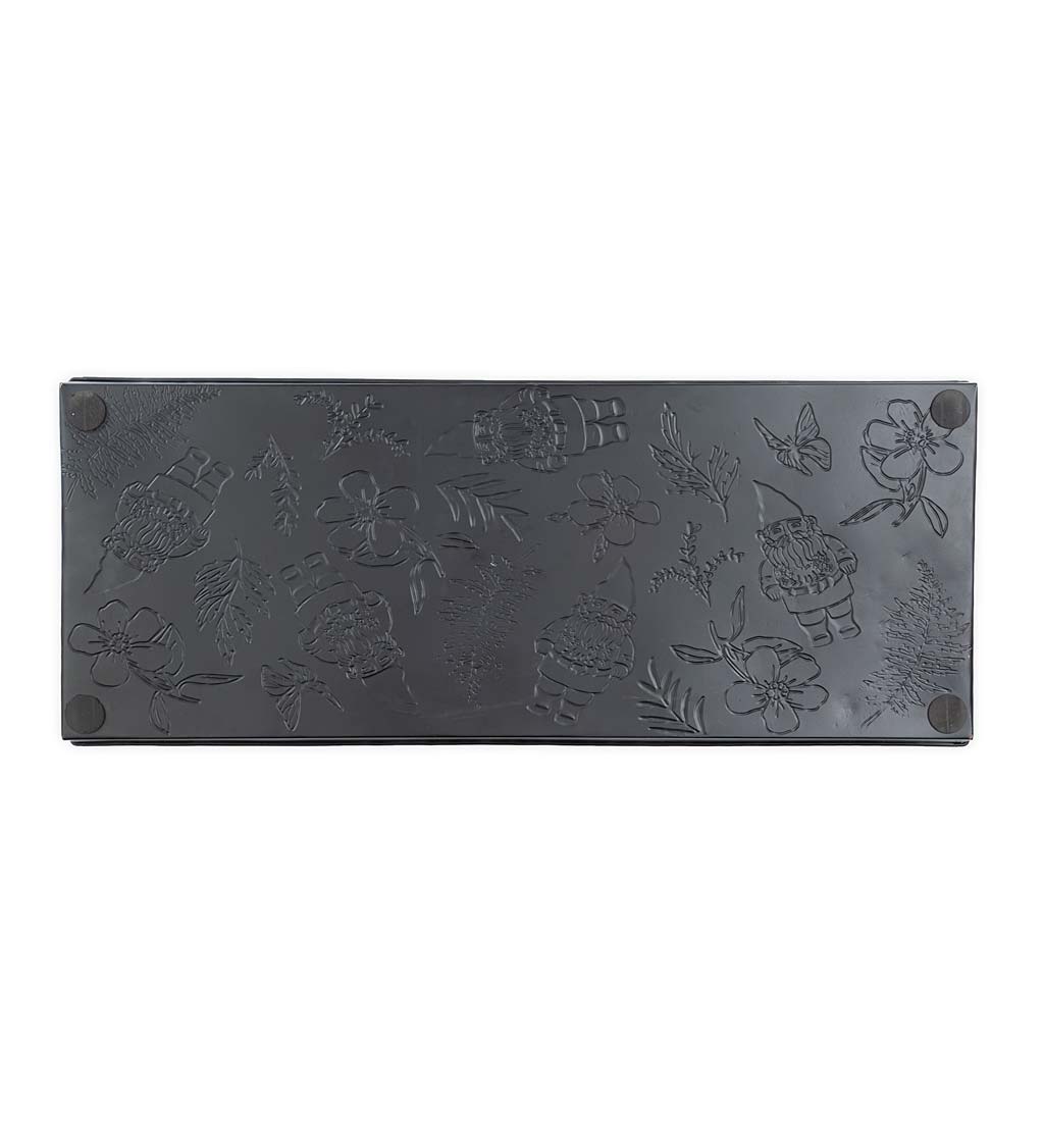 Embossed Metal Garden Gnome Boot Tray