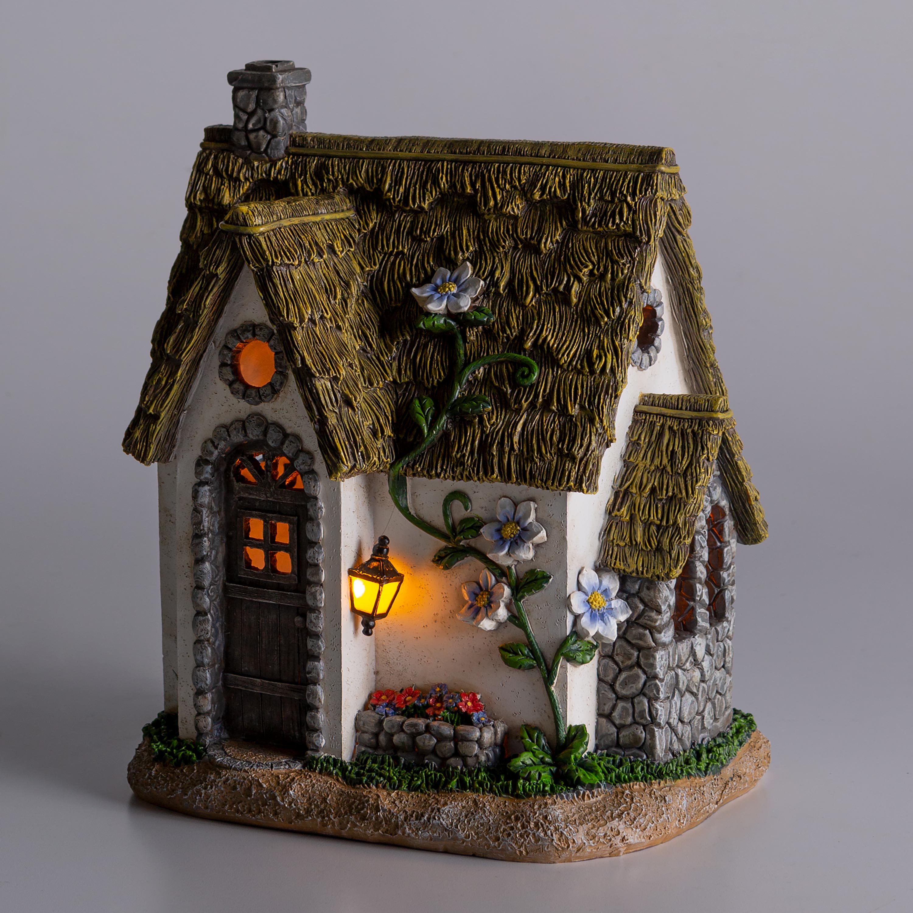 Miniature Fairy Garden Solar English Stone Cottage