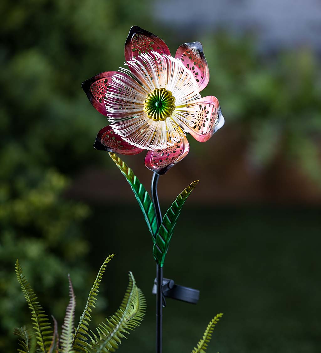 Solar Powered Fiber Optic Flower Stakes