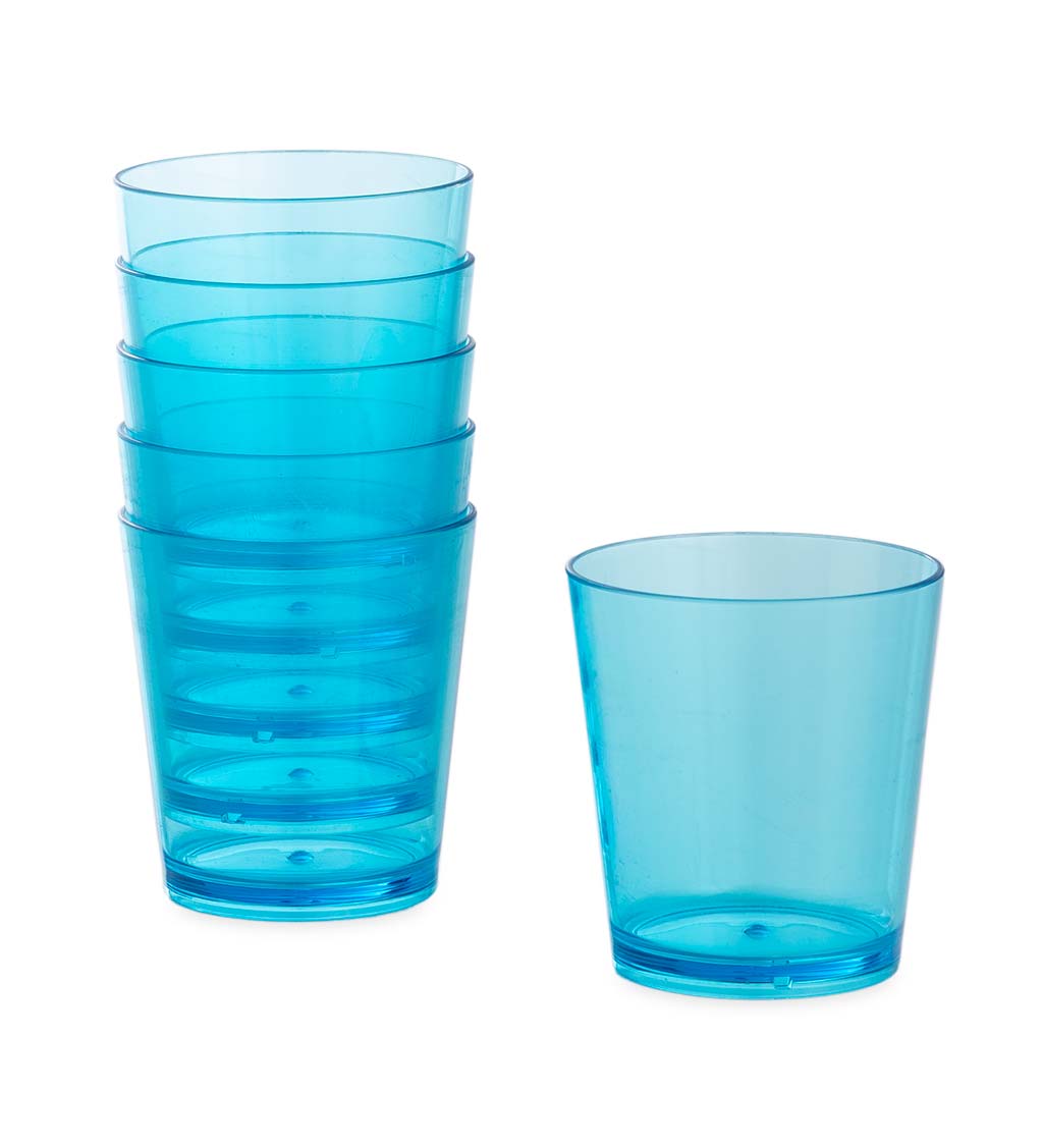 Lake Blue Acrylic Short 15 oz. Tumblers, Set of 6