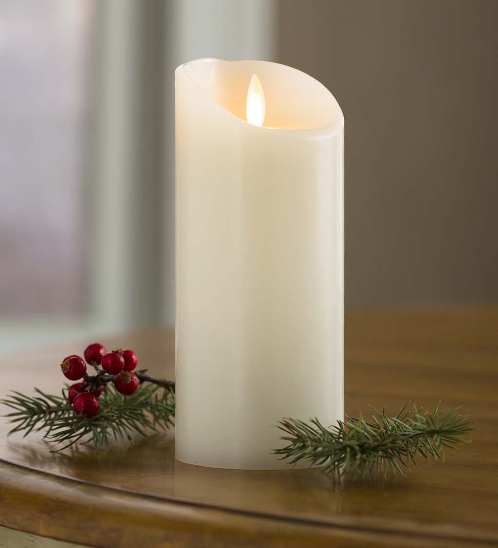 LED Pillar Candle with Flicker Flame and Auto-Timer, 7"H