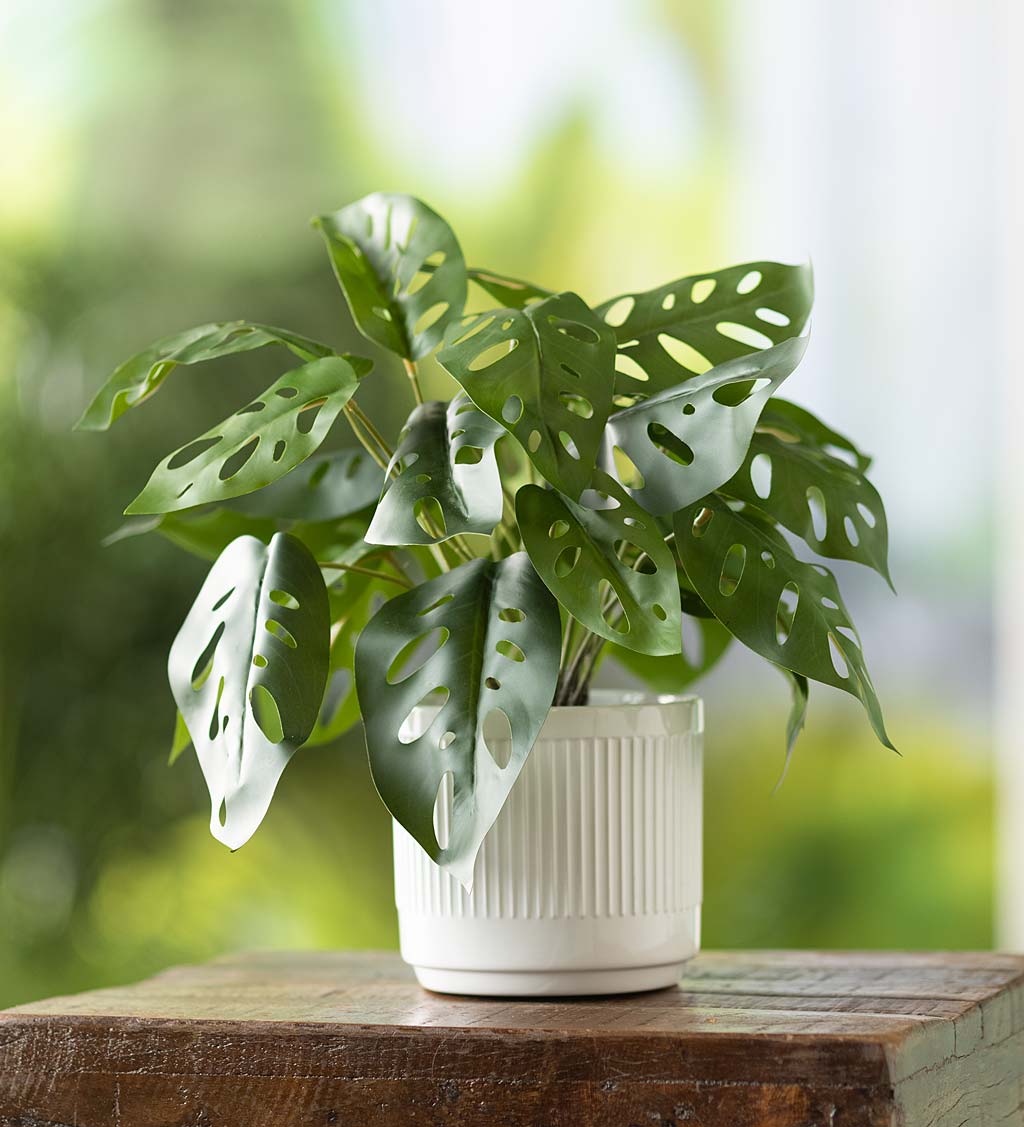 Faux Real Monstera Artificial Potted Plant