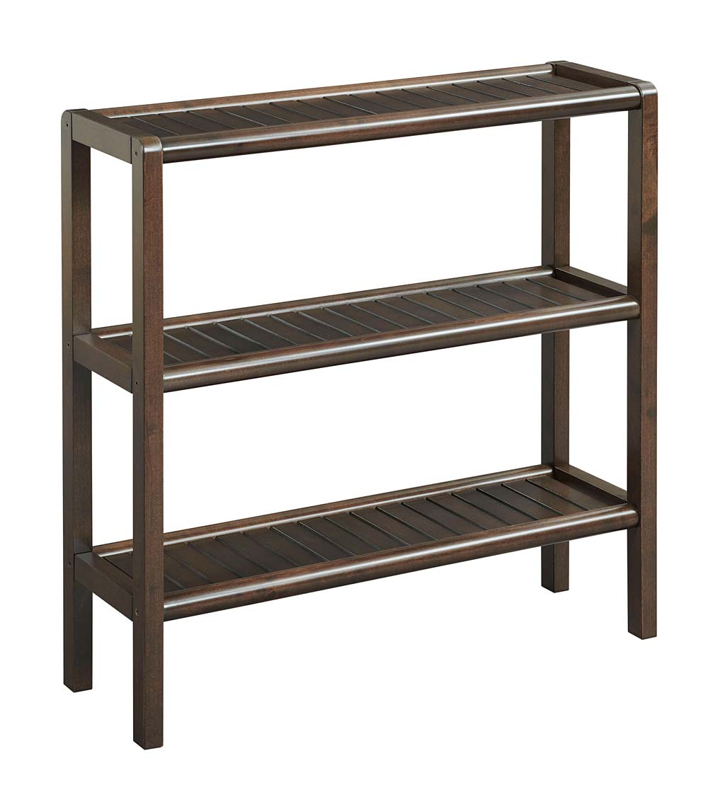 Farmhouse Three-Shelf Console Bookcase Storage Rack