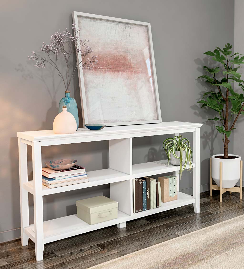 Farmhouse Two-Shelf Console Bookcase