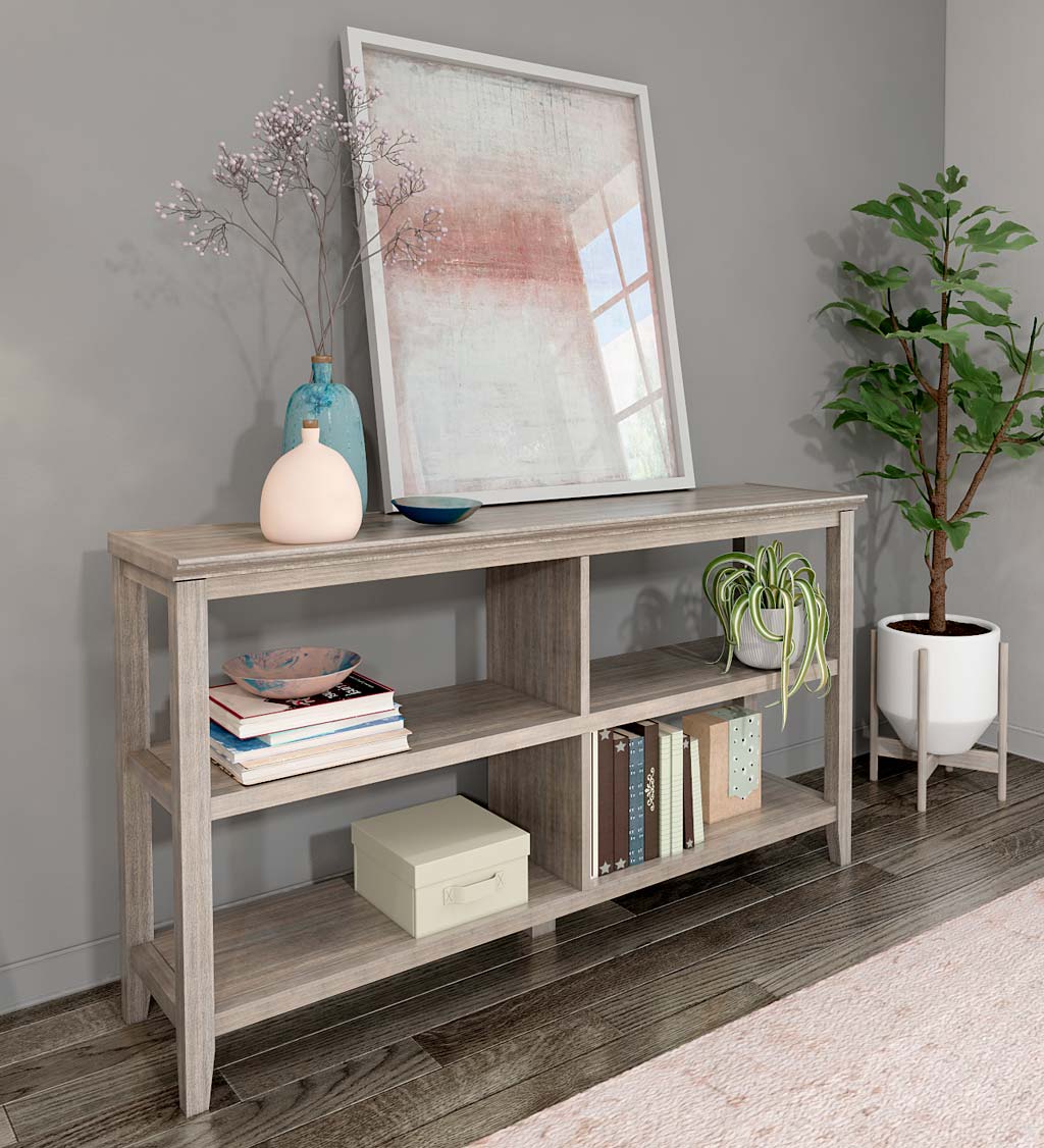 Farmhouse Two-Shelf Console Bookcase