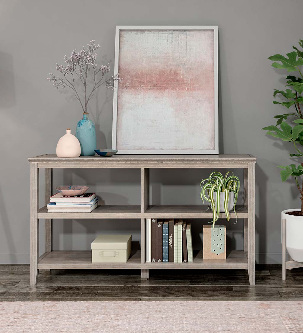 Farmhouse Two-Shelf Console Bookcase