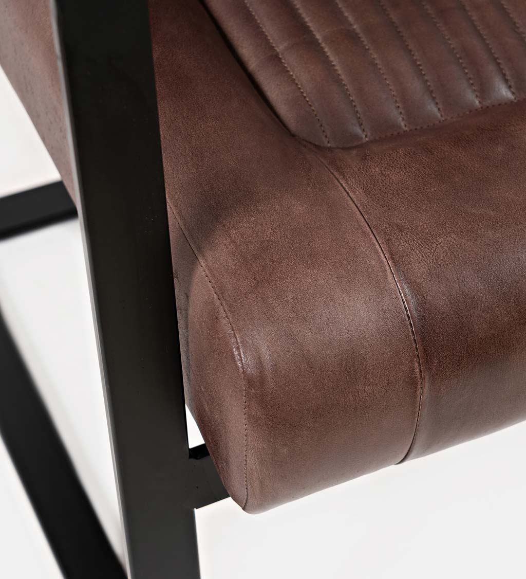 Wayne Leather and Steel Accent Chair