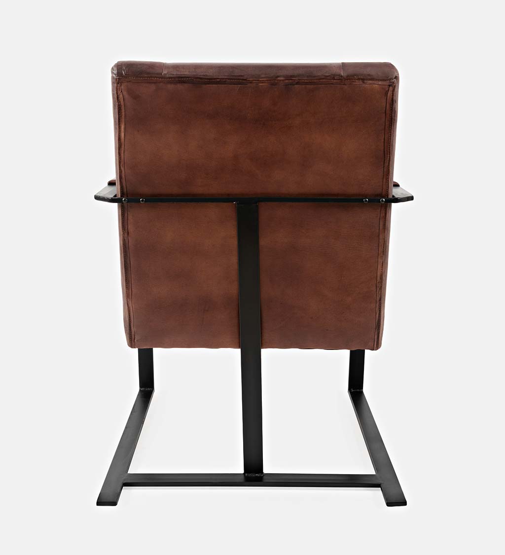 Wayne Leather and Steel Accent Chair