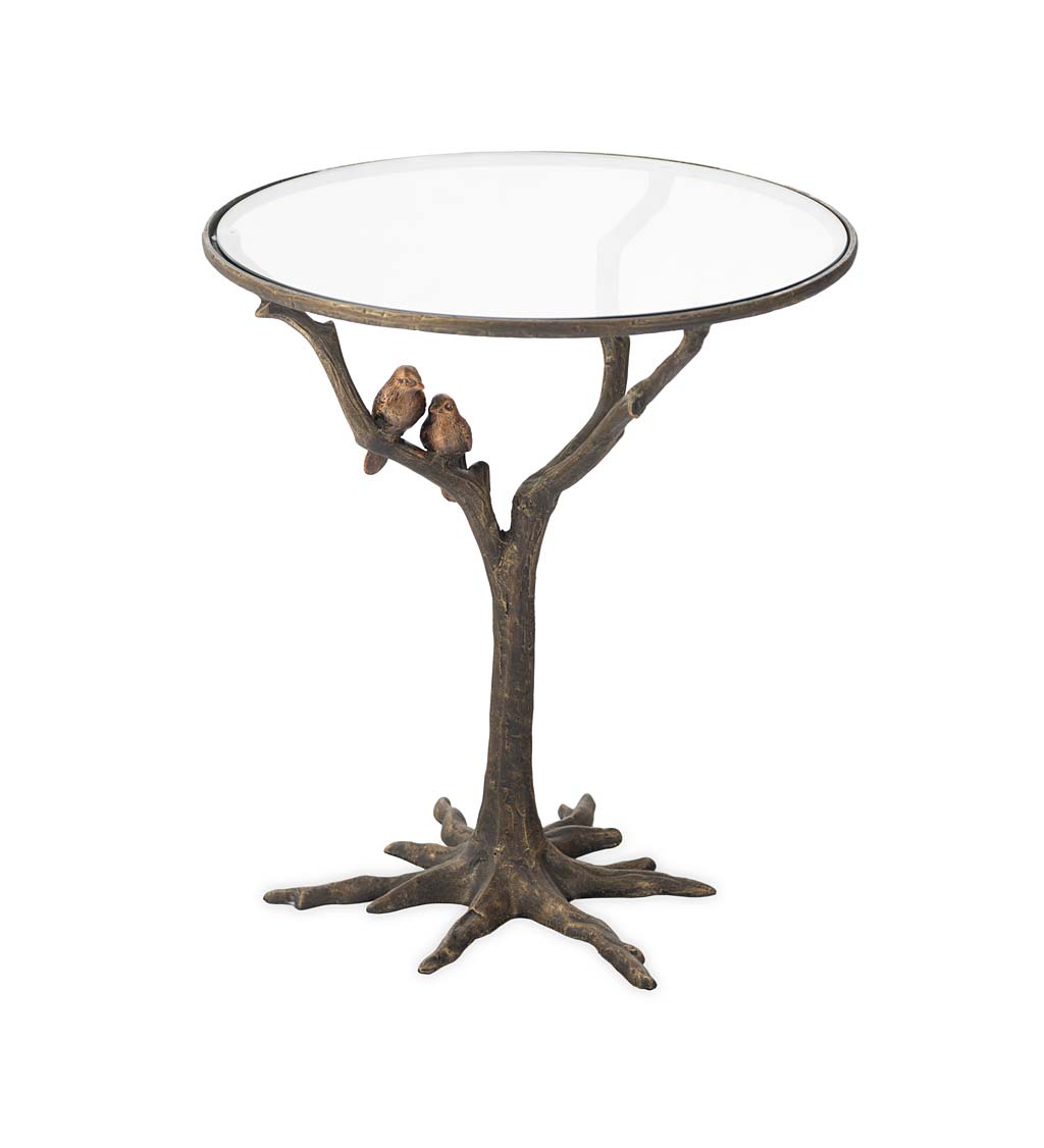 Cast Aluminum Lovebird Pedestal Table