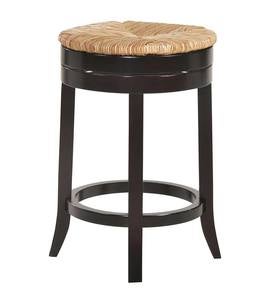 24" Round Rush Seat Swivel Counter Stool