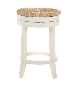 24" Round Rush Seat Swivel Counter Stool