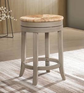 24" Round Rush Seat Swivel Counter Stool