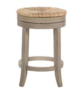 24" Round Rush Seat Swivel Counter Stool