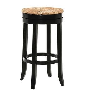 30" Round Rush Seat Swivel Bar Stool