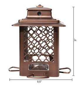 Squirrel-Resistant Metal Hopper Bird Feeder