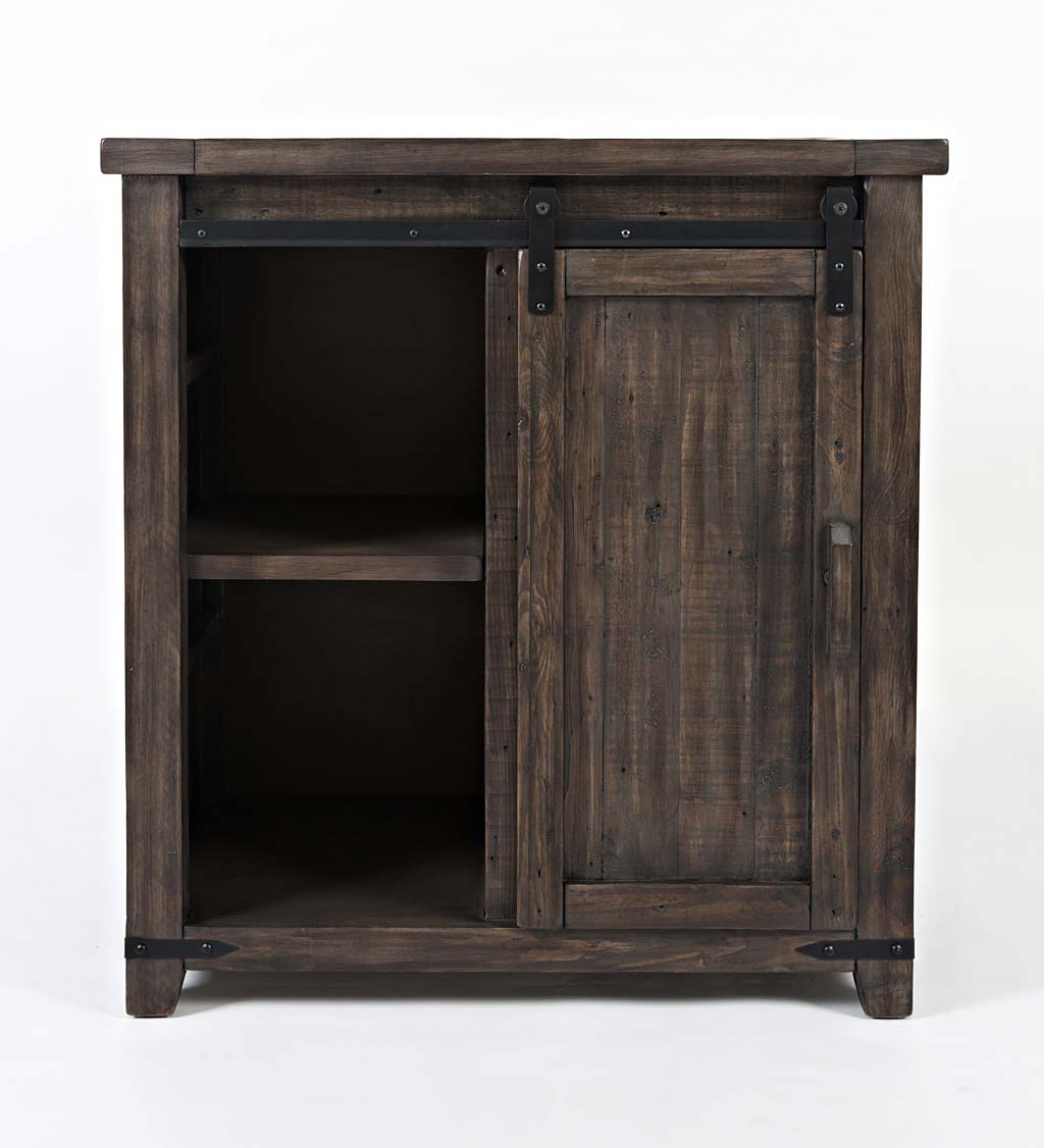 Cape Charles Barn Door Wood Storage Cabinet With Barnwood finish