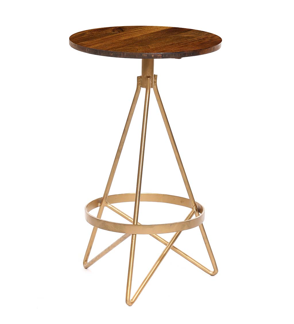 Valentina Swivel Stool - Elm/Gold