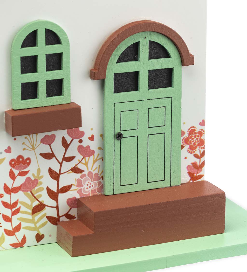 Hand-Painted Blessed Birdhouse With Floral Details