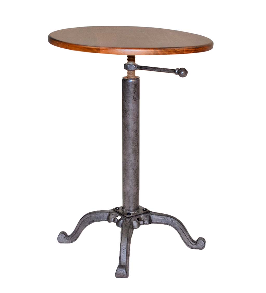 Vintage-Style Adjustable Height Accent Table