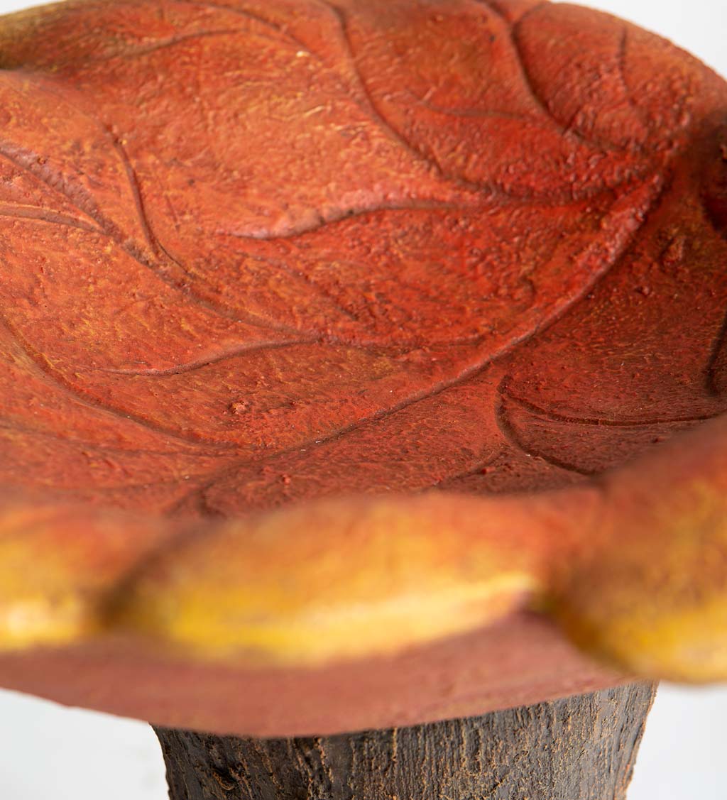 Maple Leaf Fall Tree Birdbath