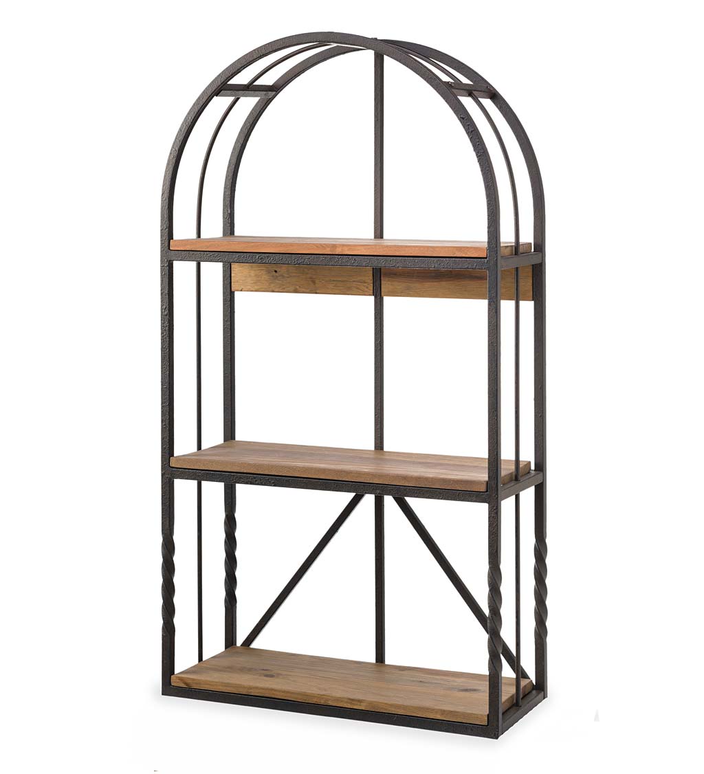 Deep Creek Wood And Metal Arched Wall Shelf