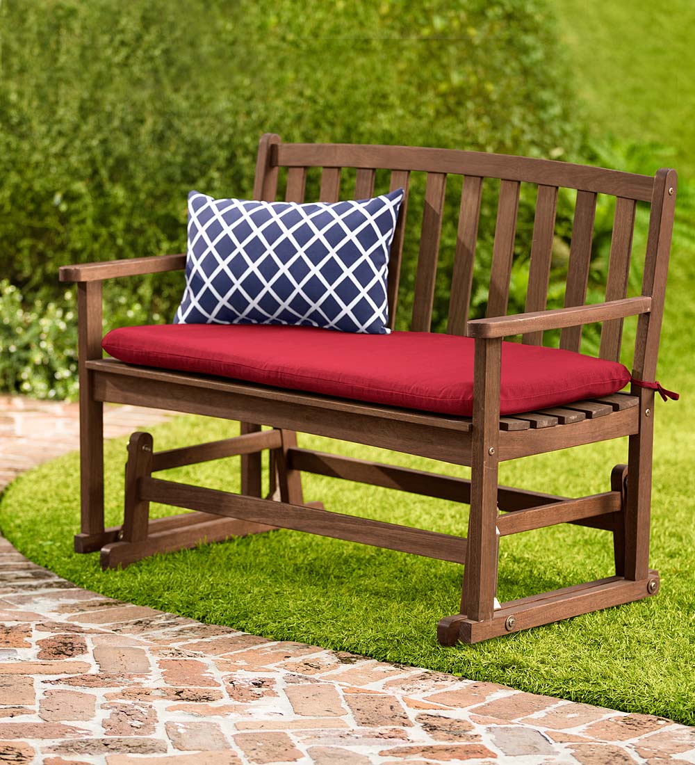 Eucalyptus Wood Love Seat Glider, Lancaster Outdoor Furniture Collection - Natural