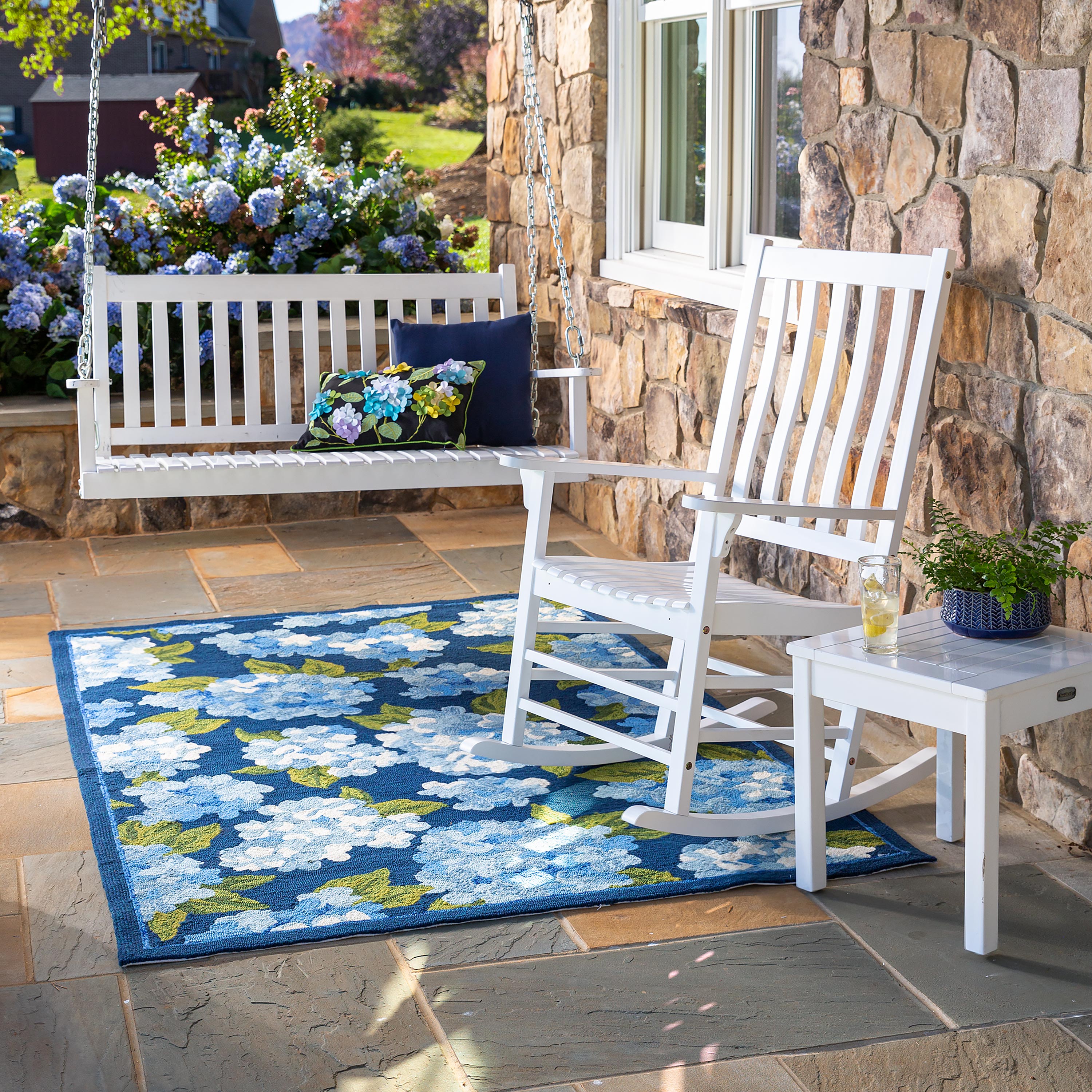 Slatted Wood Rocking Chair