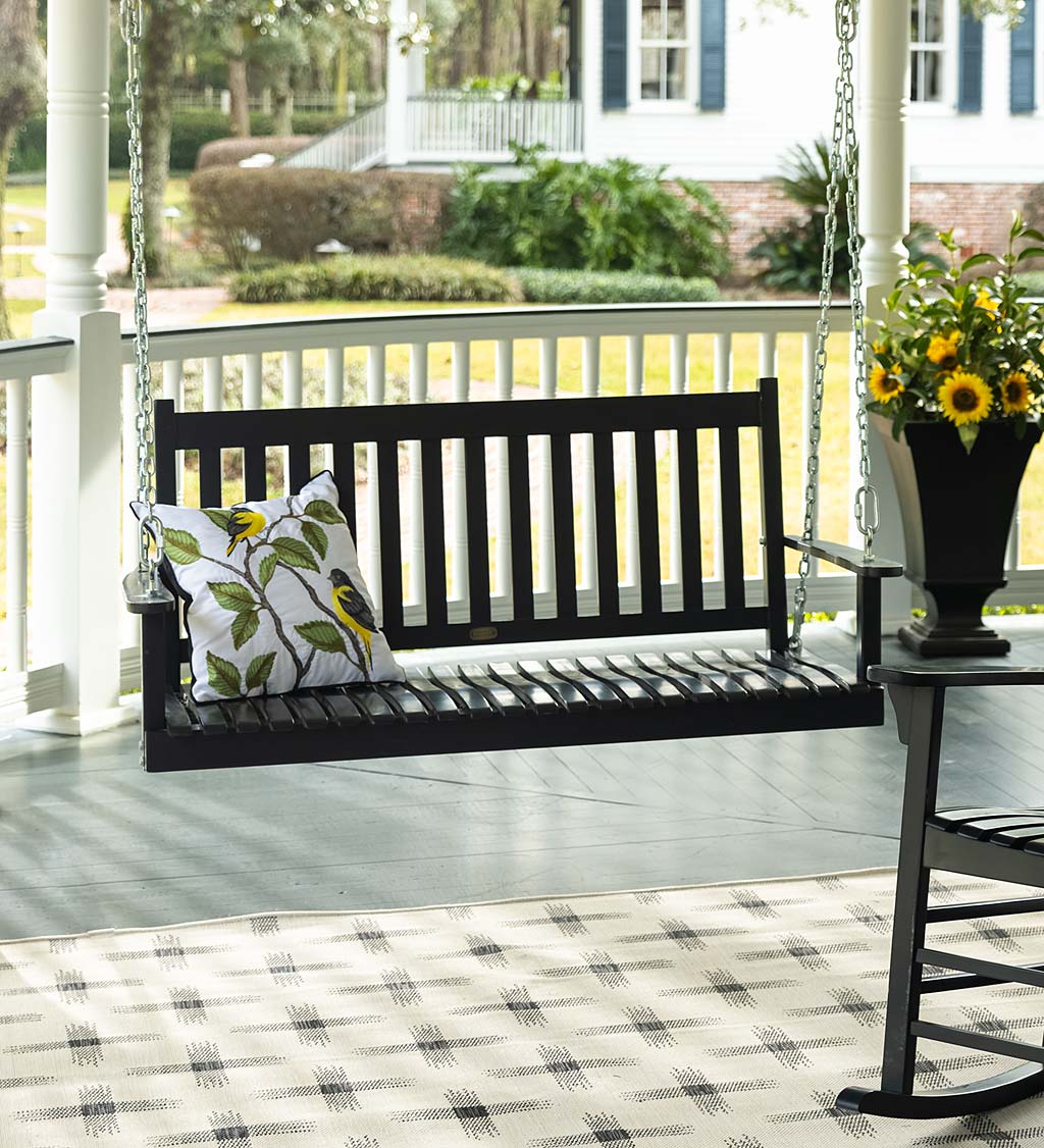 Slatted Wood Porch Swing