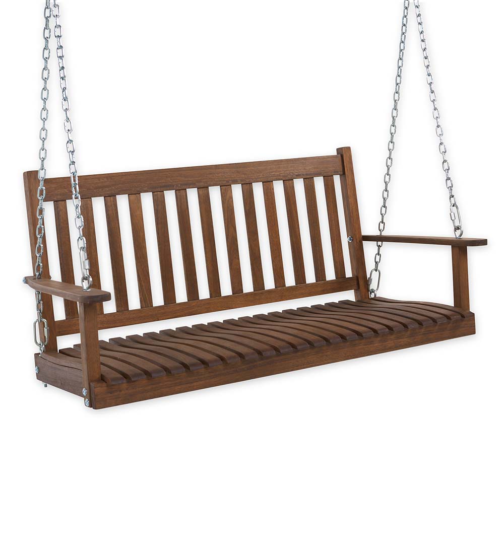 Slatted Wood Porch Swing